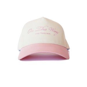 Grapefruit Pink “On the Way” Canvas Trucker Hat - Onetwelves